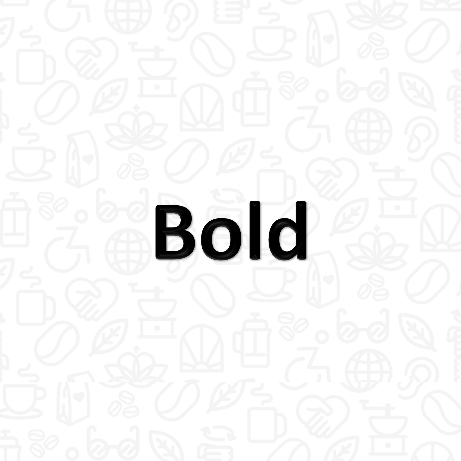The word "Bold" on a background covered with coffee and disability icons in line art